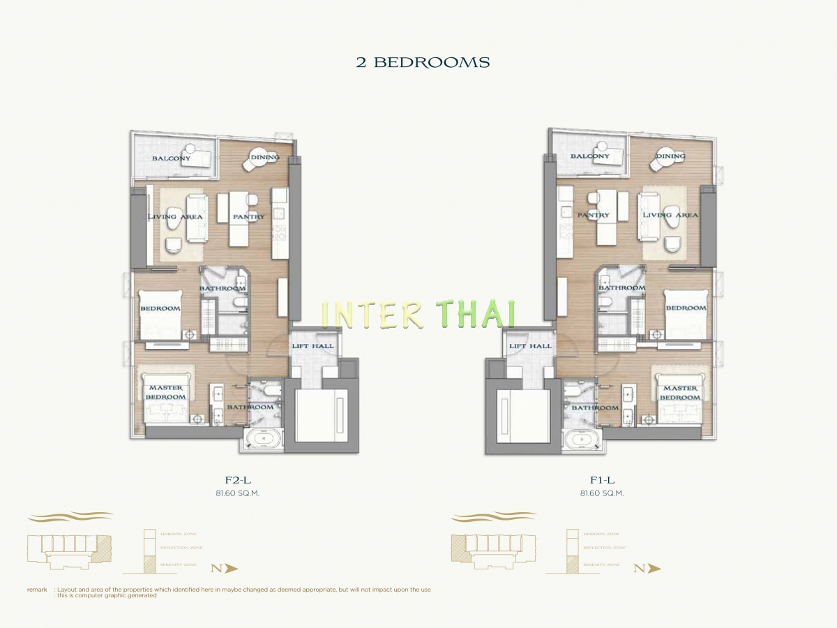 Arom Wongamat Condo - планировки апартаментов-677-3