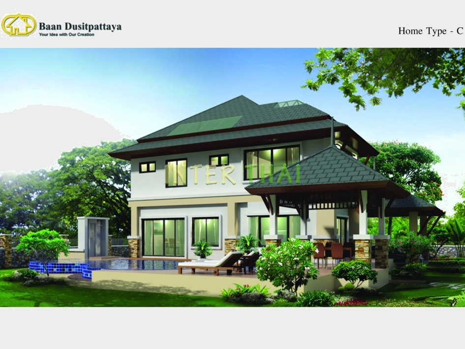 Baan Dusit Pattaya - 2-storey house 283 sqm, land plot 440-750 sqm, 4 bedroom, 4 bathroom, pool 50 sqm-84-4