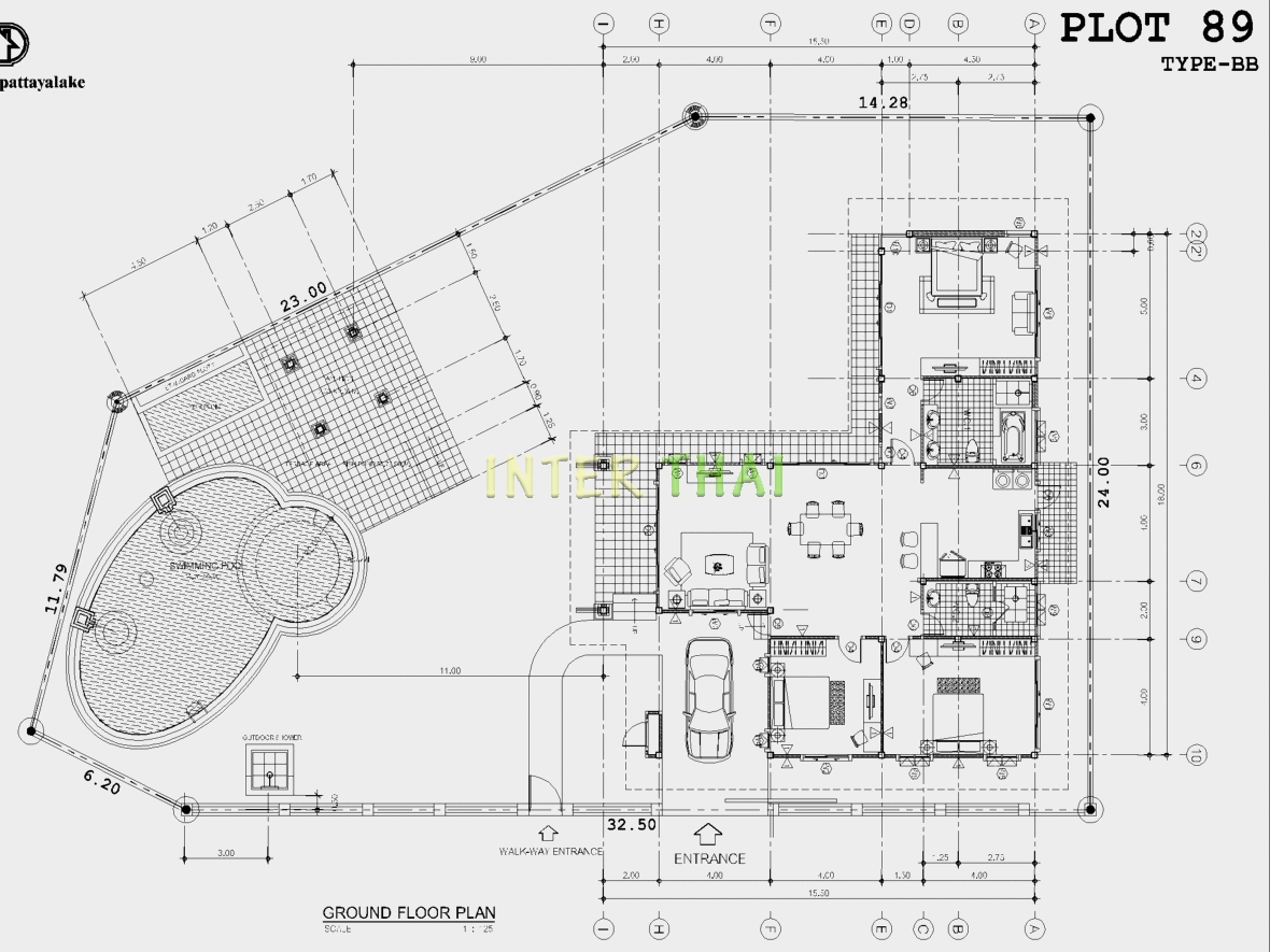 Baan Dusit Pattaya - 1-storey house 233 sqm, land plot 440-750 sqm, 3 bedroom, 2 bathroom, pool 50 sqm-85-8