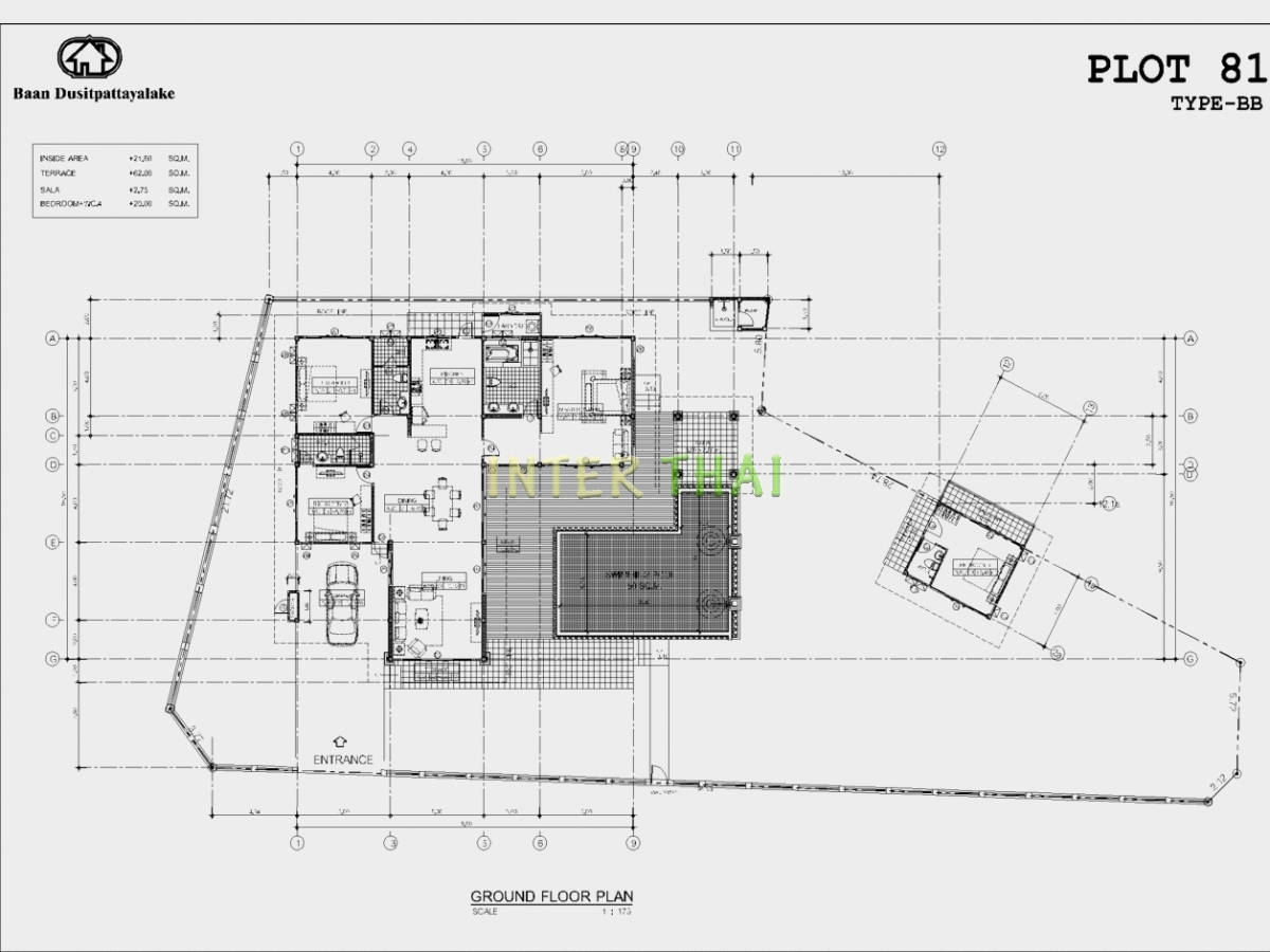 Baan Dusit Pattaya - 1-storey house 233 sqm, land plot 440-750 sqm, 3 bedroom, 2 bathroom, pool 50 sqm-85-9