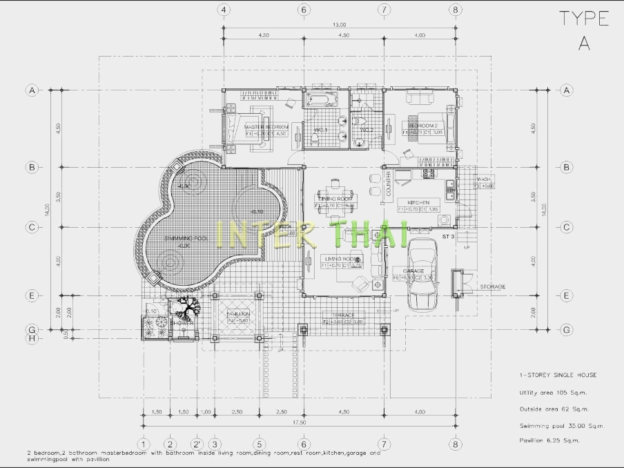 Baan Dusit Pattaya - 1-storey house 173 sqm, land plot 440-750 sqm, 2 bedroom, 2 bathroom, pool 35 sqm-87-3