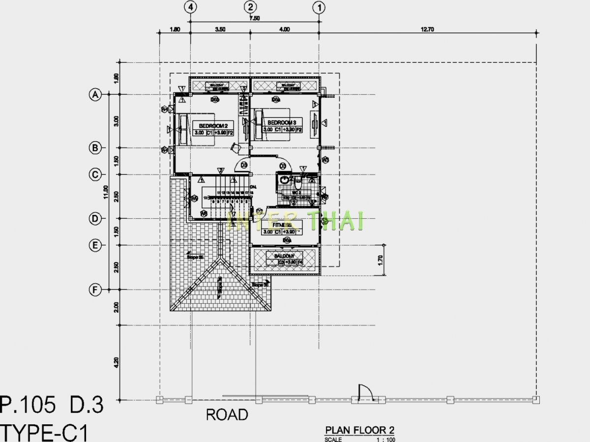 Baan Dusit Pattaya - 2-storey house 166 sqm, land plot 440-750 sqm, 4 bedroom, 2 bathroom-88-4