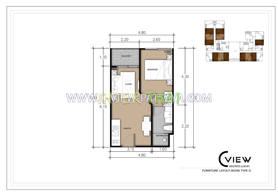 C View Residence - 房间平面图-406-1