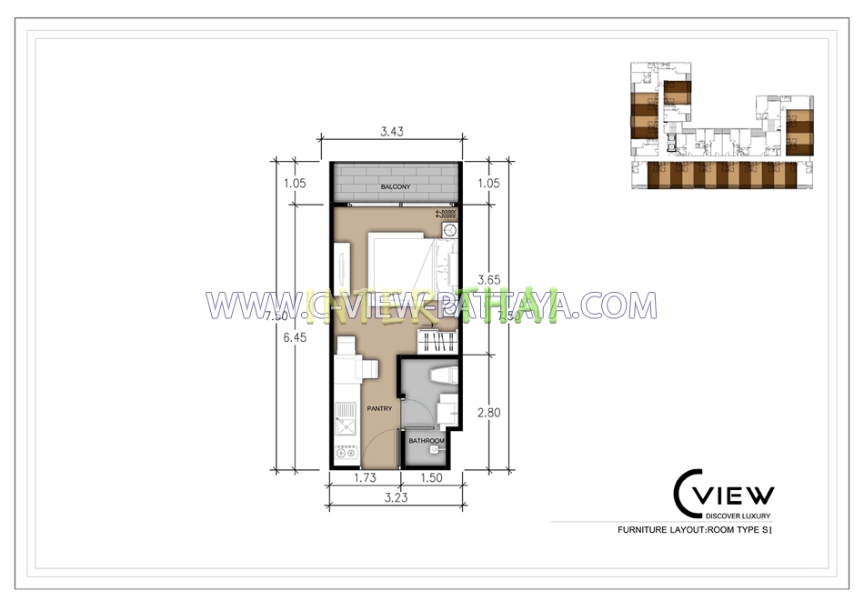 C View Residence - 房间平面图-406-10