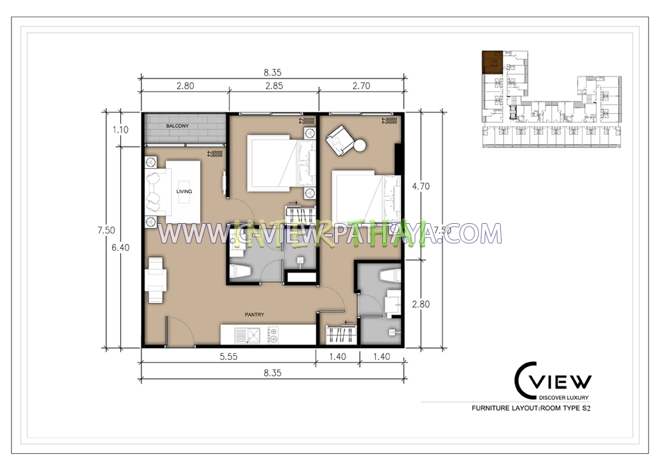 C View Residence - 房间平面图-406-11