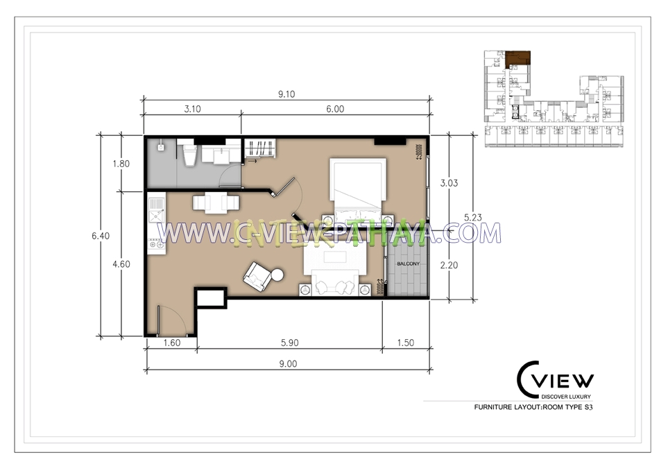 C View Residence - แปลนห้อง-406-12