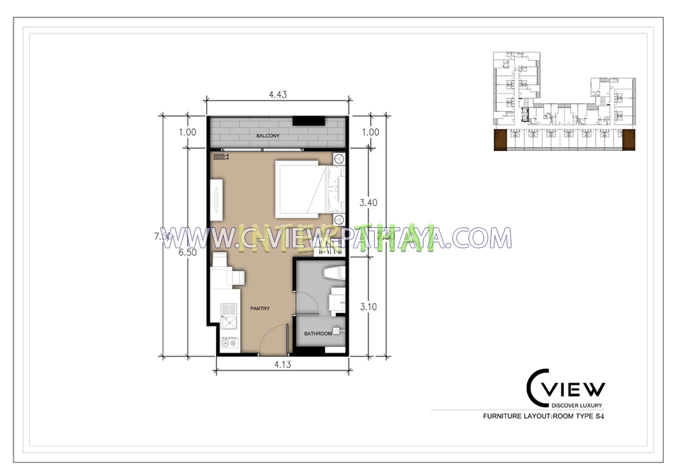 C View Residence - 房间平面图-406-13