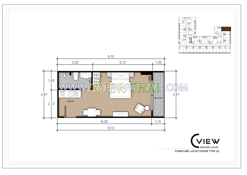 C View Residence - 房间平面图-406-14