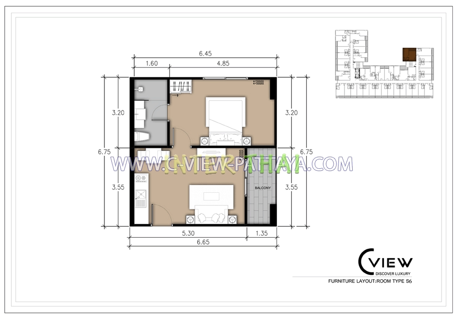 C View Residence - 房间平面图-406-15