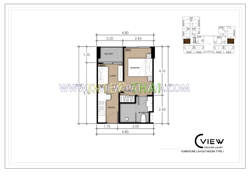 C View Residence - 房间平面图-406-3