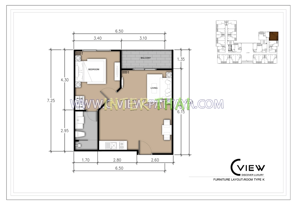 C View Residence - 房间平面图-406-5