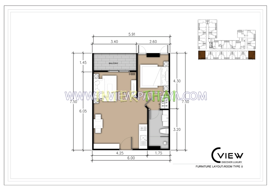C View Residence - 房间平面图-406-9