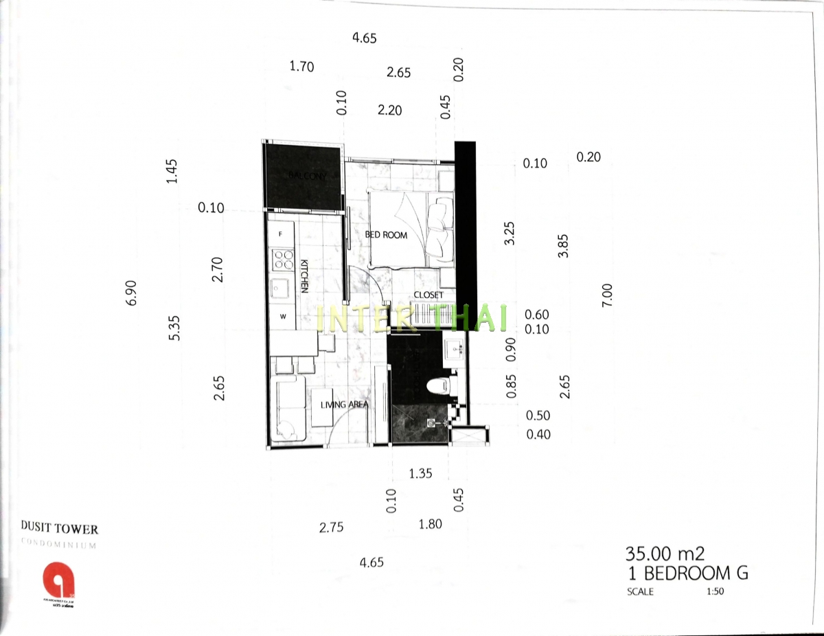Dusit Grand Tower - 1 bedroom apartment plans-483-4
