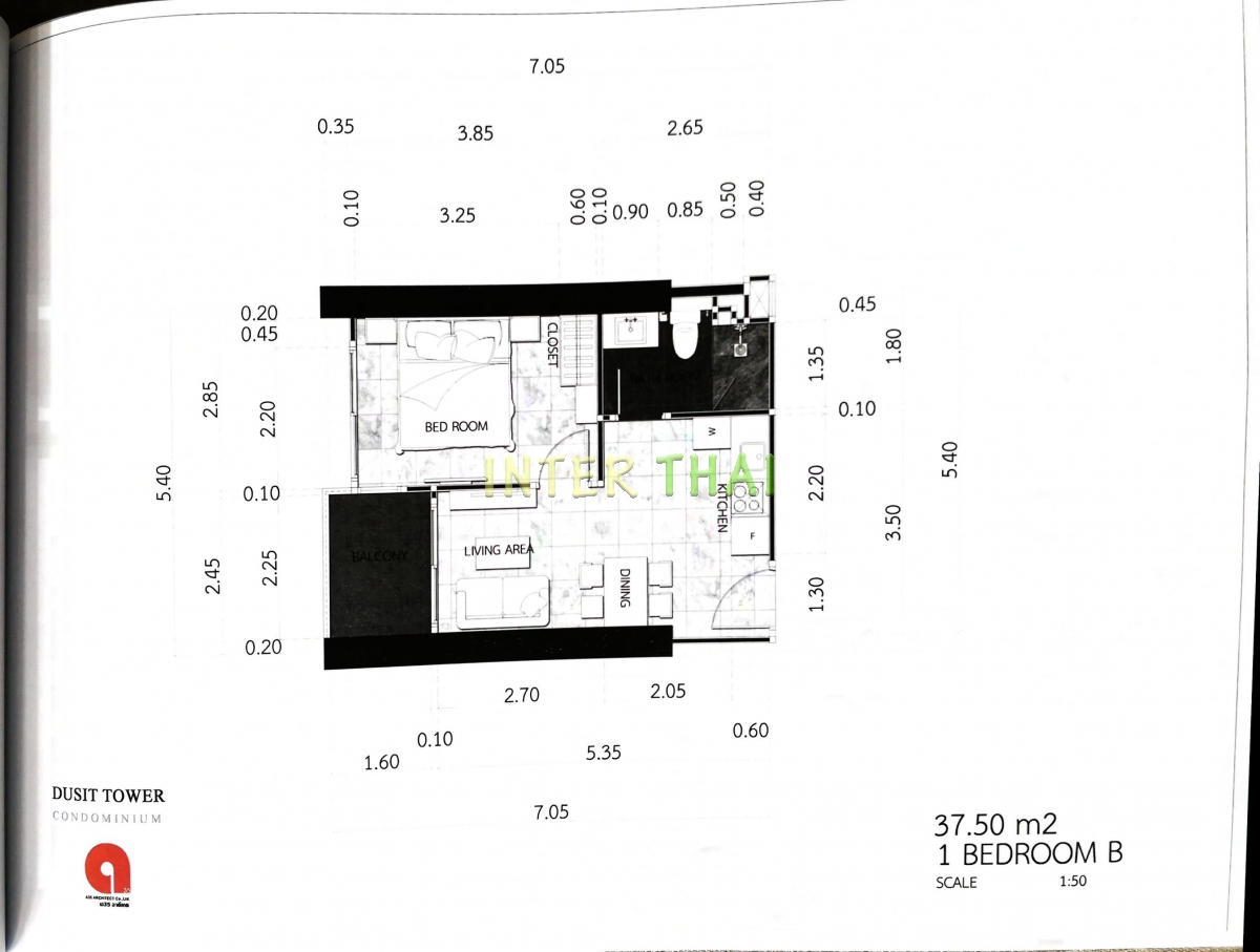 Dusit Grand Tower - 1 bedroom apartment plans-483-8