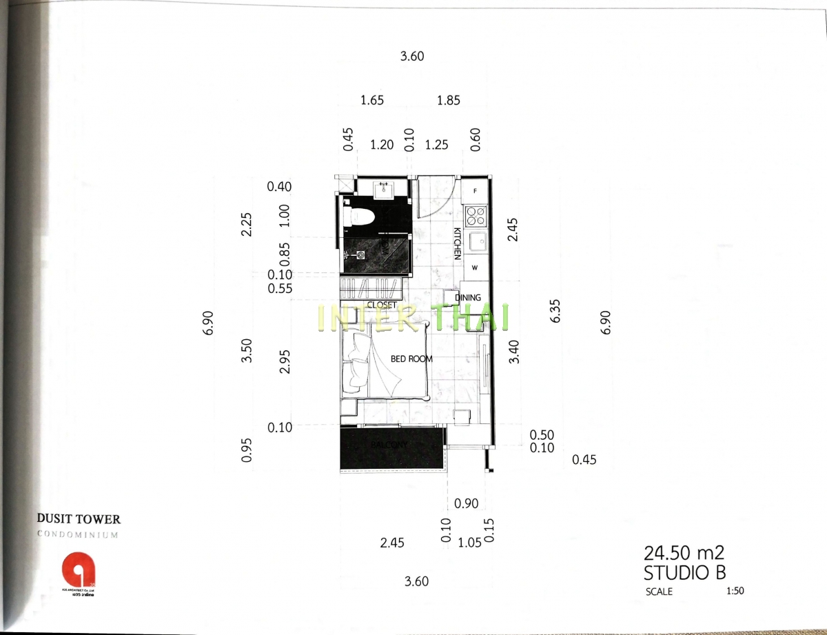 ดุสิต แกรนด์ ทาวเวอร์ - Studio room plans-485-2
