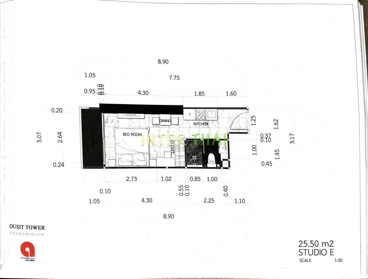 ดุสิต แกรนด์ ทาวเวอร์ - Studio room plans-485-3