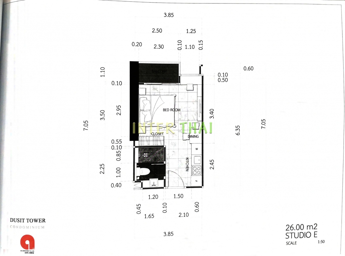 Dusit Grand Tower - Studio room plans-485-6