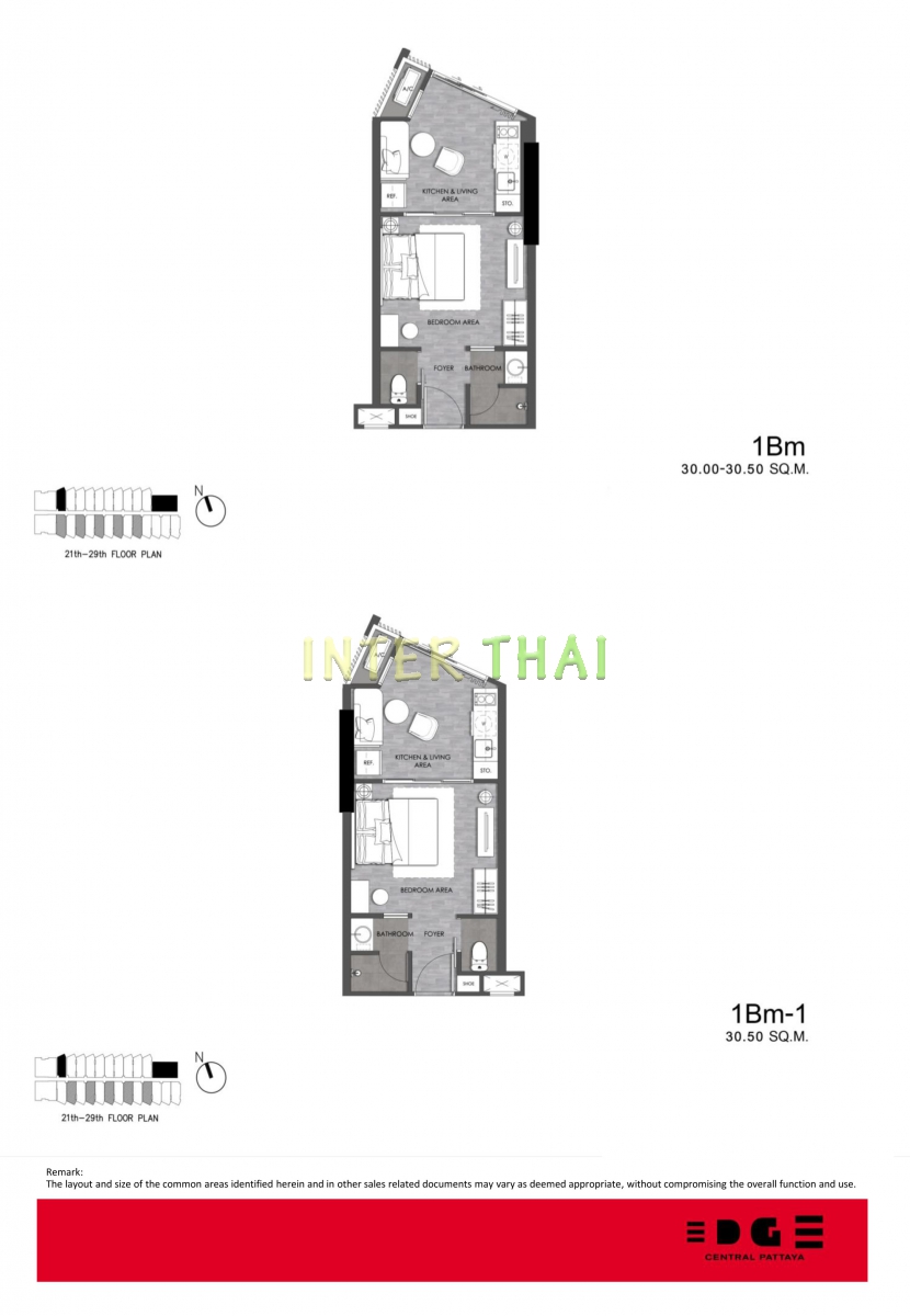 EDGE Condo Central Pattaya - 房间平面图-323-4