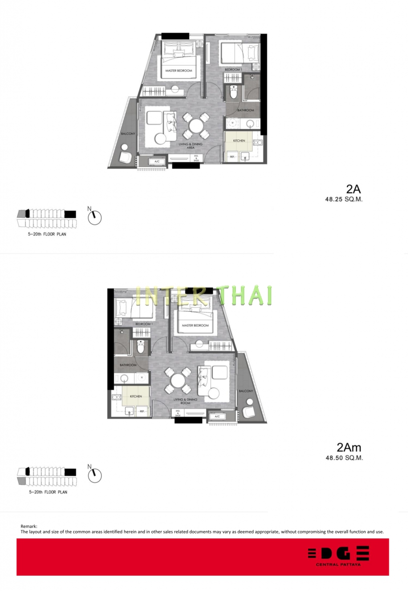 EDGE Condo Central Pattaya - 房间平面图-323-8