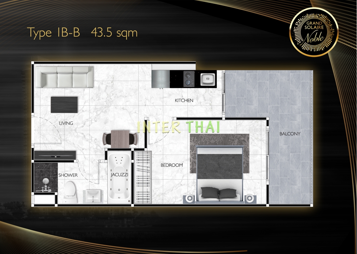Grand Solaire Noble Condo - 1 bedroom apartment plans d`etage-923-2