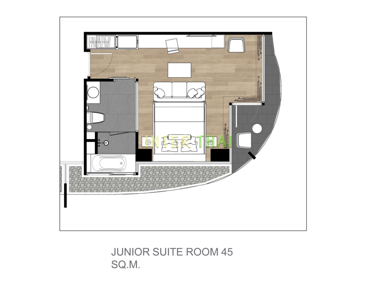Ramada Mira North Pattaya - 1 bedroom Apartment Junior Suite type 45 s.qm-370-3
