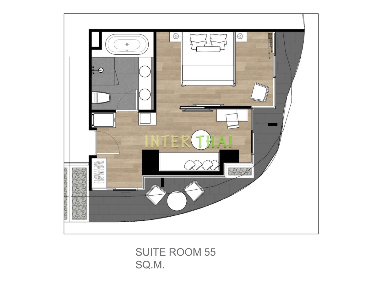 Ramada Mira North Pattaya - 1 спальные апартаменты Suite type 55 кв.м-371-3