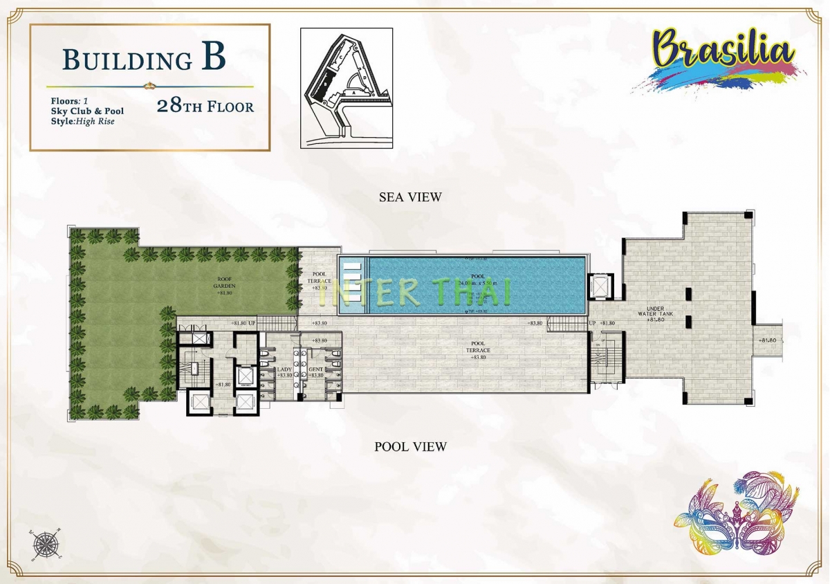 Seven Seas Le Carnival Pattaya - gebäude B Brasilia - grundriss layout (28 floors)-504-7