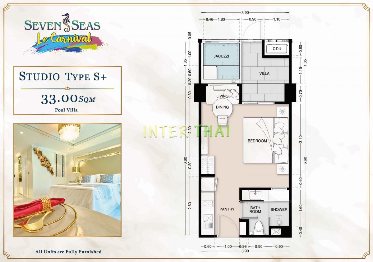 Seven Seas Le Carnival Pattaya - планировки студий-508-3