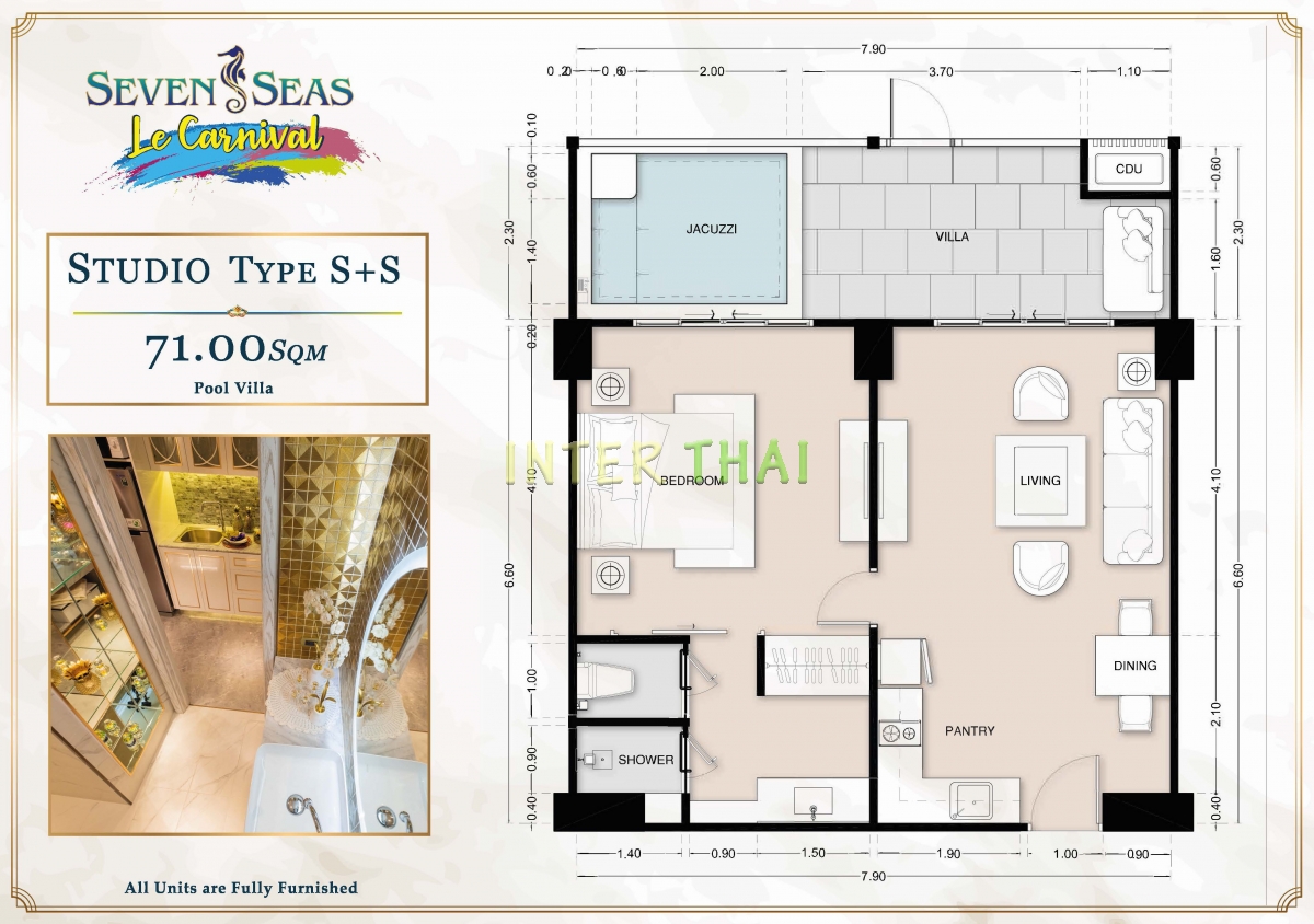 Seven Seas Le Carnival Pattaya - планировки студий-508-4