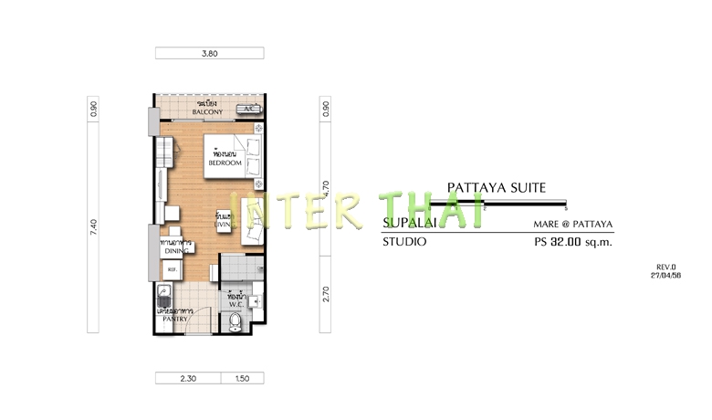 Supalai Mare Pattaya - 房间平面图-469-1