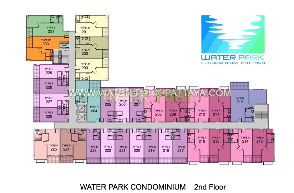 Waterpark Condo - 楼层平面图-412-4