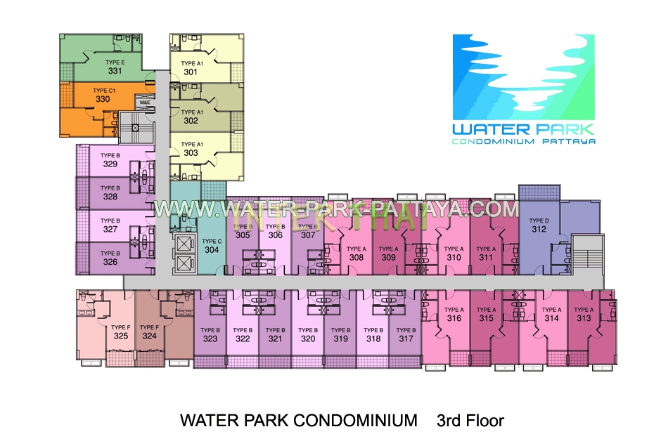 Waterpark Condo - 楼层平面图-412-5