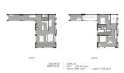 Aeras Condo - 房间平面图 (duplex, penthouse, 3-bedroom) - 1