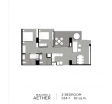 Aeras Condo - планировки квартир (2-спальные апартаменты) - 3