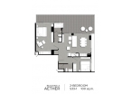 Aeras Condo - планировки квартир (2-спальные апартаменты) - 5