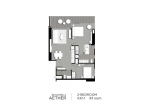 Aeras Condo - планировки квартир (2-спальные апартаменты) - 6