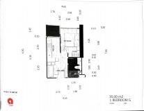 Dusit Grand Tower - 1 bedroom apartment plans - 4
