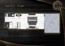 Grand Solaire Noble Condo - Studio room grundriss layout - 5