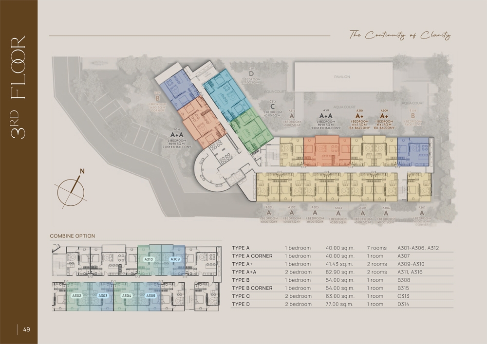 CELINE Wongamat Condo Pattaya - Поэтажные планы-1000-3