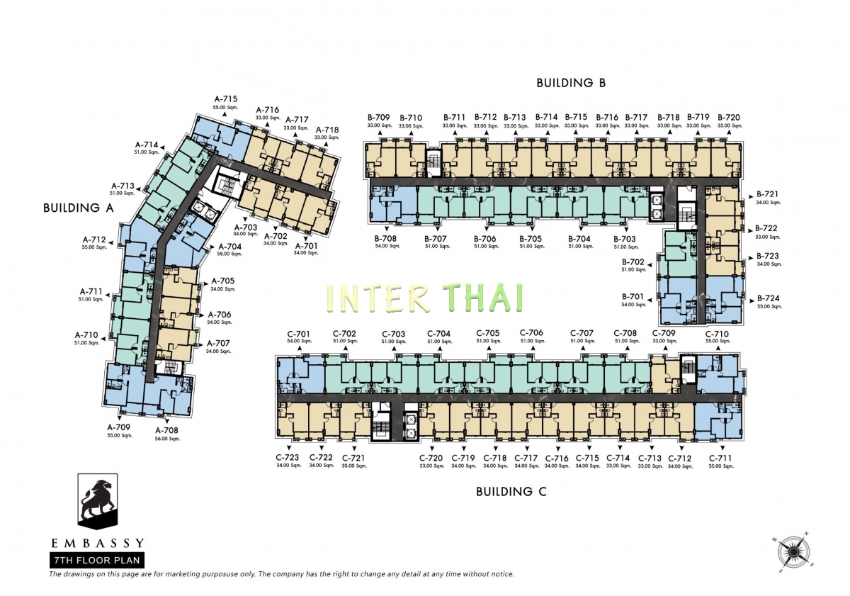 The Embassy Condo Jomtien - Планировки-872-9