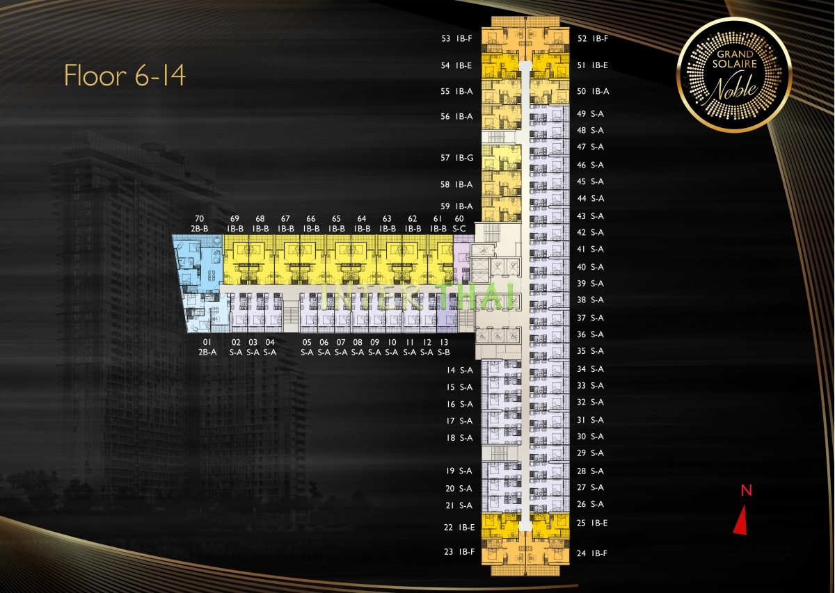 Grand Solaire Noble Condo Pattaya - Планы этажей-921-1