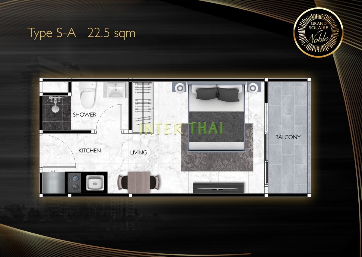 Grand Solaire Noble Condo Pattaya - Планировки квартир-студий-922-1
