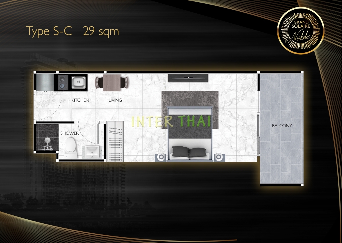Grand Solaire Noble Condo Pattaya - Планировки квартир-студий-922-3