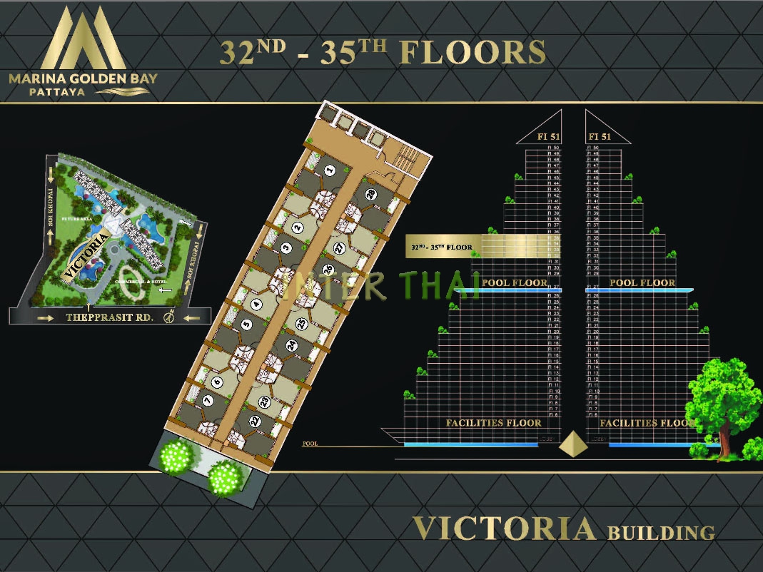 Marina Golden Bay Condo Pattaya - поэтажные планы-350-11