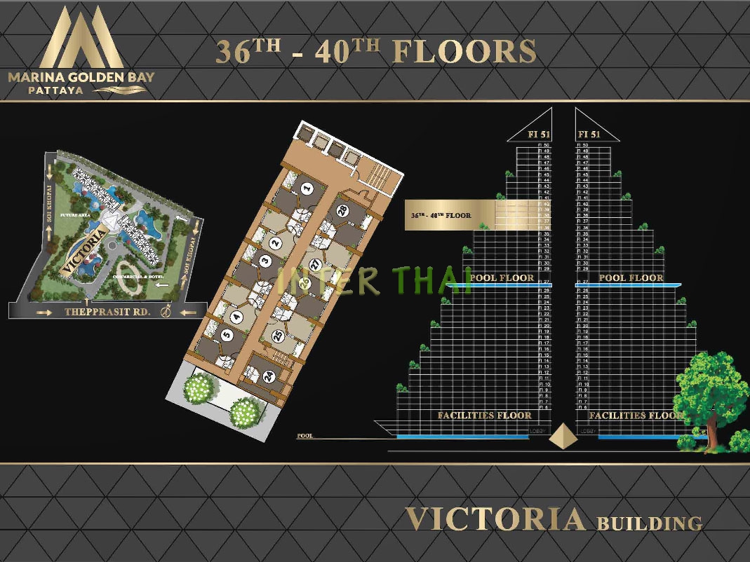 Marina Golden Bay Condo Pattaya - поэтажные планы-350-12