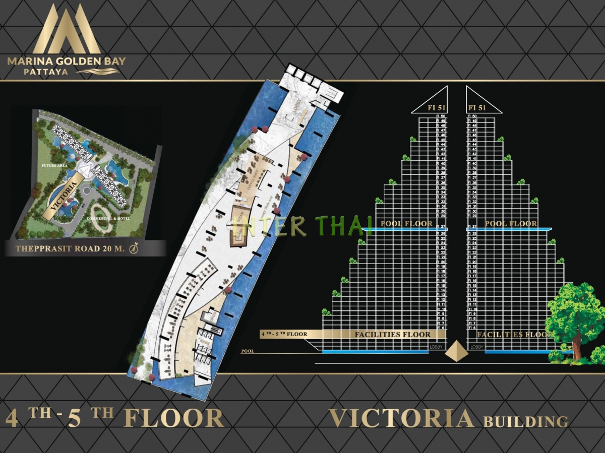 Marina Golden Bay Condo Pattaya - поэтажные планы-350-3