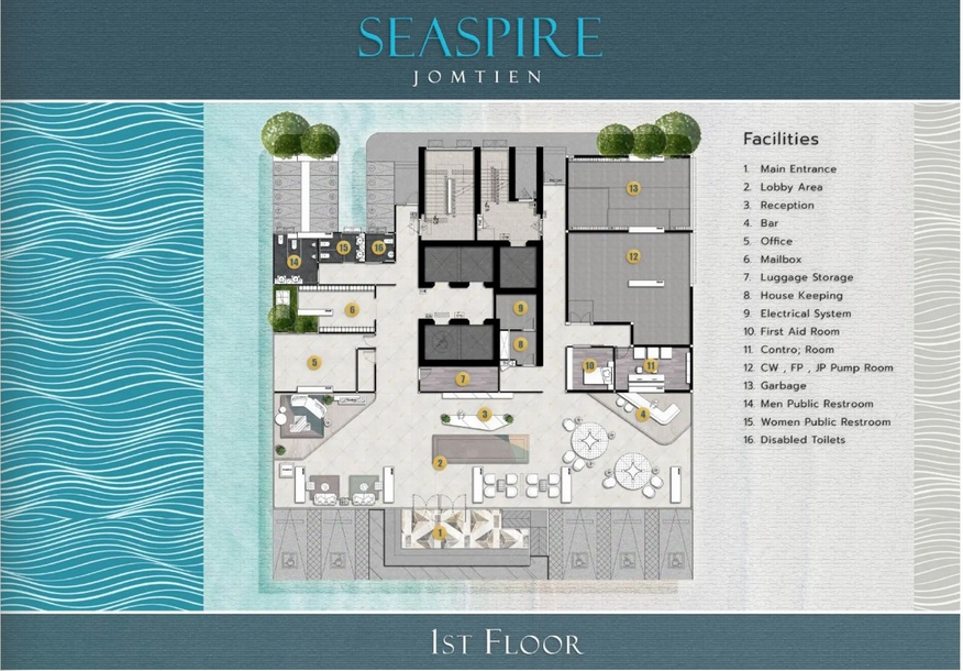 Seaspire Jomtien Condo - Floor plan-955-2