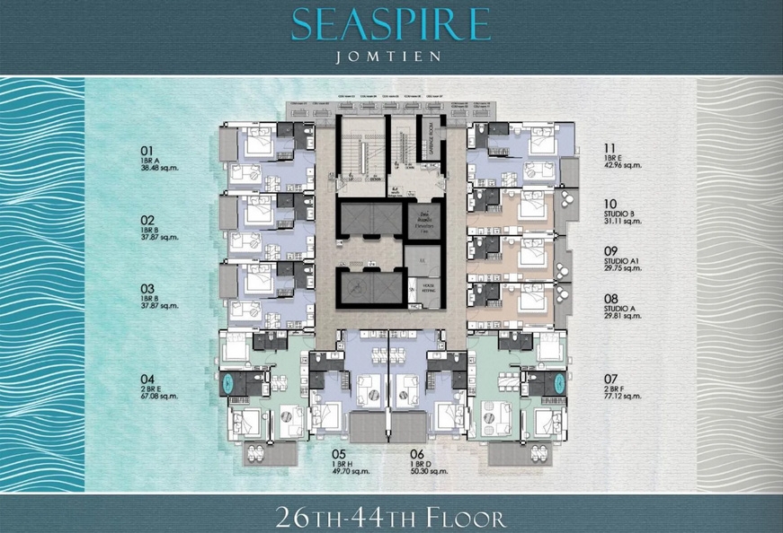 Seaspire Jomtien Condo - Floor plan-955-7