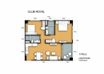 Club Royal Condo Pattaya - 房间平面图 - 13