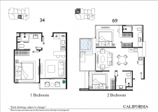 Riviera California Condo Pattaya - 房间平面图 - 7